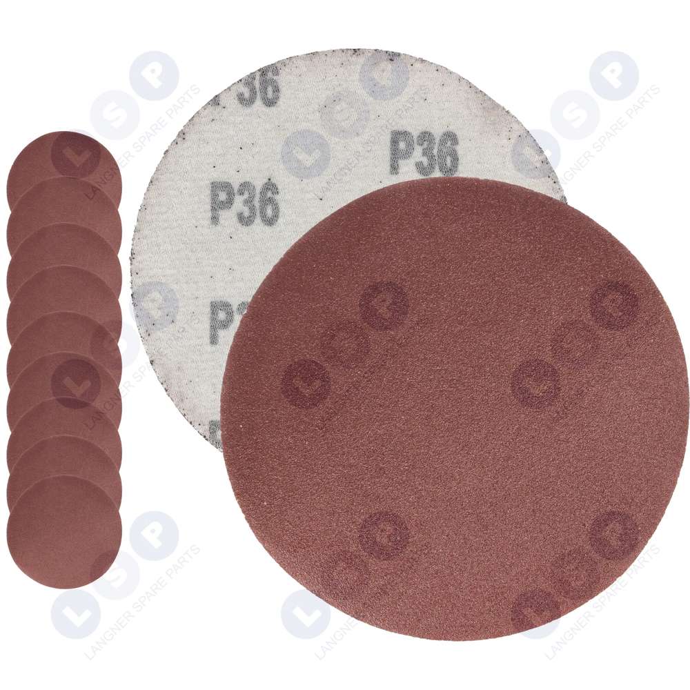 Brúsny papier, kotúče na suchý zips 125 mm pre uhlovú brúsku P36, 10 ks